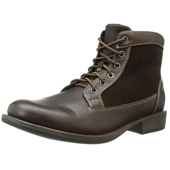 EUC Mens Tumbled Leather and Suede Casual Lace up Boots Dark Brown size 11 Comfy main image 14